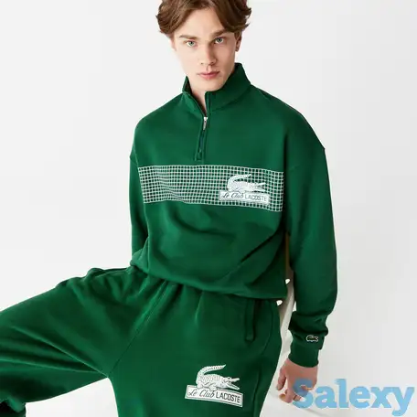 Мужская толстовка lacoste с воротником на молнии из хлопка loose fit, фотография 1