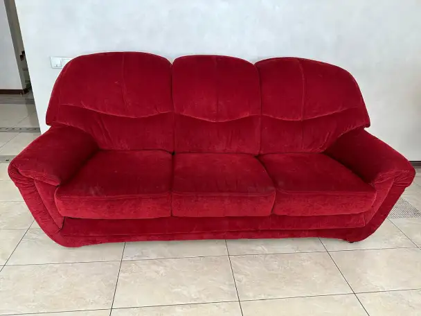 Диван красный бархатный, фотография 2