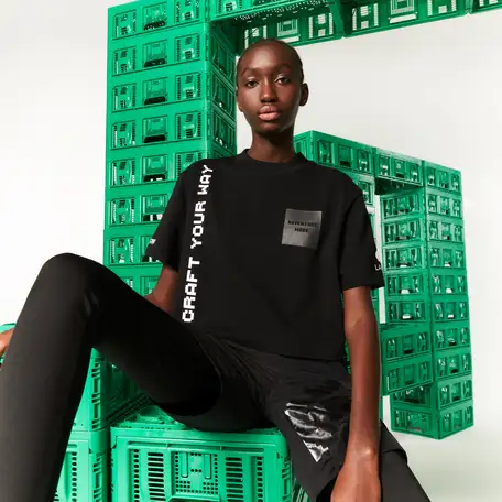 Женская футболка lacoste l!ve x minecraft, фотография 1