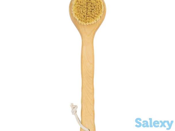 Щётка для сухого массажа тела sifo - круглая на длинной ручке, фотография 1