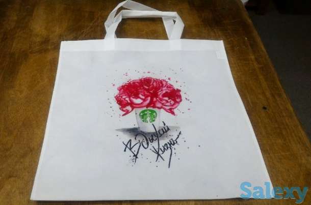 Эко сумки с нанесением, любого изображения. Печать яркая, может передать все оттенки Вашего логотипа, дизайна., фотография 1