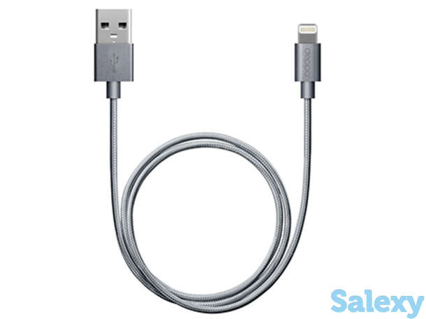 Кабель deppa alum usb - lightning, mfi, 1.2м (72189). графит, фотография 1