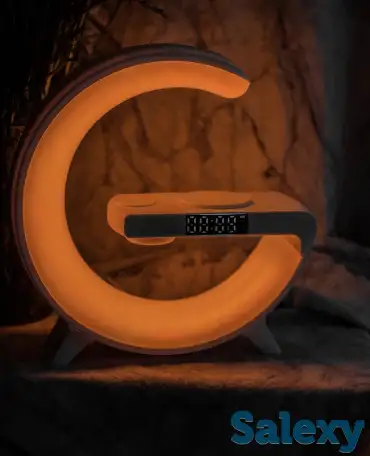 LED Светильник со встроенной беспроводной зарядкой для телефона и колонкой, фотография 5