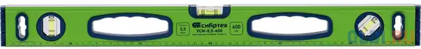 Уровень сибртех 34114  алюминиевый усм-0.5-600 фрезерованный 3 глазка магнитный рукоятки, фотография 1