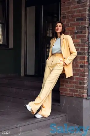 Широкие брюки лимонного цвета, фотография 1