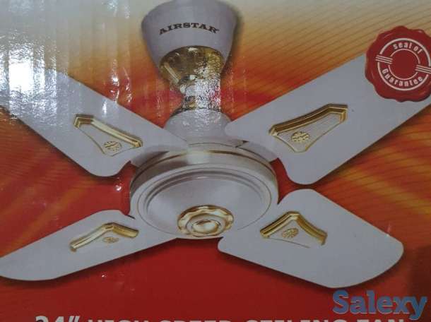 Мощный потолочный вентилятор, премиум качество Индия 61 см Белый, фотография 1