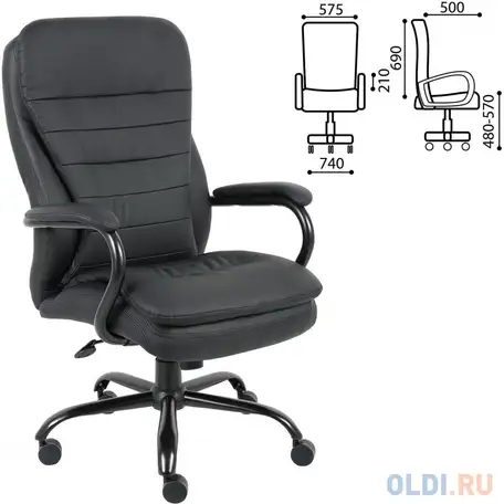 Кресло офисное brabix heavy duty hd-001 чёрный, фотография 1