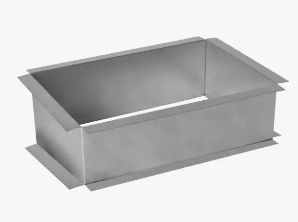 Врезка воздуховода прямоугольная, Размер1: 100.-2000 мм, Размер 2: 100.-1200 мм, Стенка: 0,5-1 мм, L 0,1 мм, фотография 1