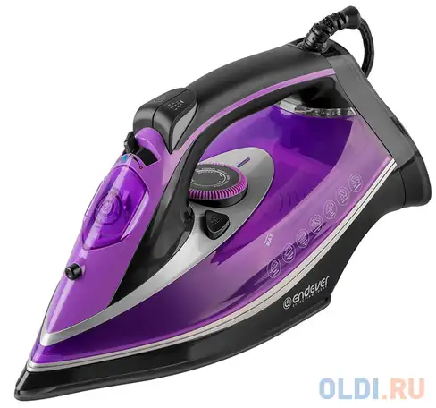 Утюг endever delta-222 2400вт фиолетовый чёрный, фотография 1