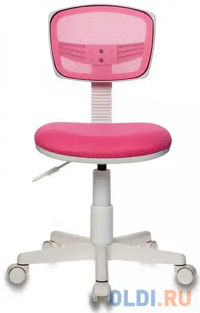 Кресло детское бюрократ ch-w299/pk/tw-13a спинка сетка розовый tw-06a tw-13a (пластик белый), фотография 1