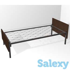 Металлические кровати со спинками из ДСП и ламелями, фотография 5