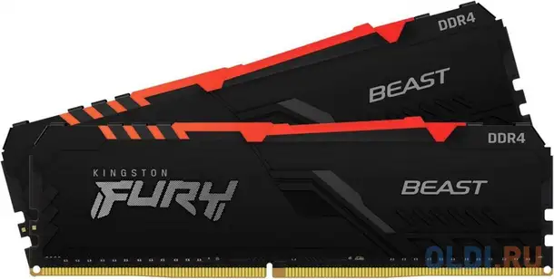 Оперативная память для компьютера kingston fury beast dimm 32gb ddr4 3600, фотография 1