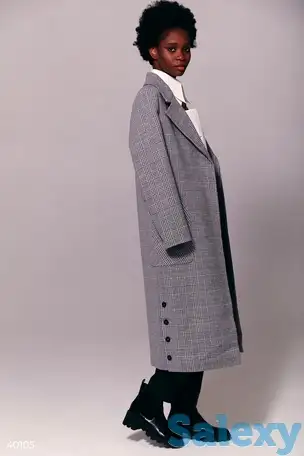 Шерстяное пальто в клетку, фотография 1