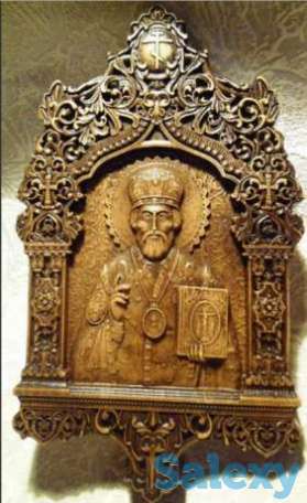 Иконы. Резные из дерева по 15000 тенге. Размеры 30*23 см, фотография 1