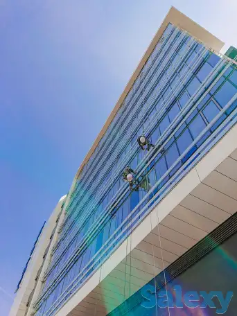 Высотный клининг / Мойка фасада / Мойка окон / Высотные работы / Промышленный альпинизм /Альпинисты, фотография 1