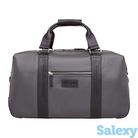 Кожаная дорожно-спортивная сумка woodstock grey/black, фотография 1