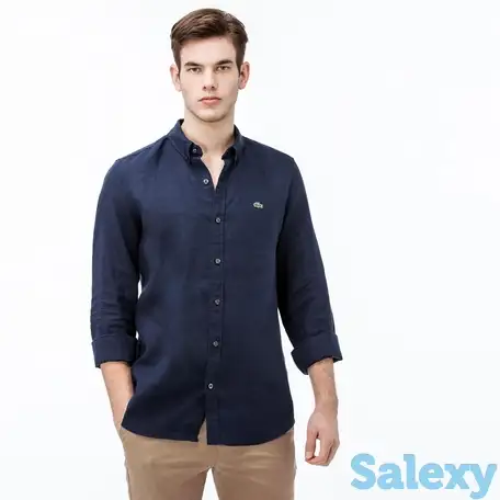 Мужская рубашка lacoste из льна slim fit, фотография 1