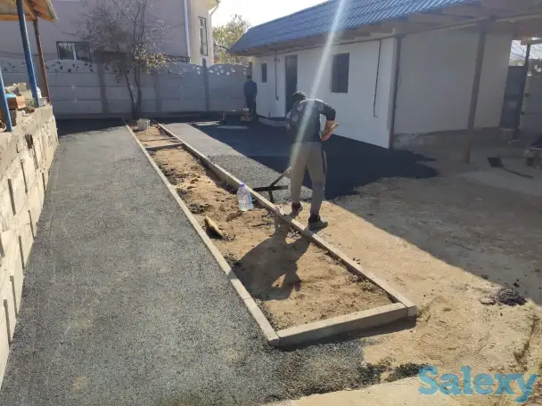 Монтаж бордюров, лотков, асфальтирование, парковки, благоустройство, фотография 3