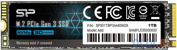 Ssd накопитель silicon power p34a60 1 tb pci-e 3.0 x4, фотография 1
