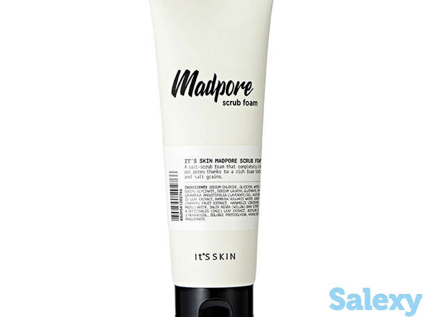 Пенка-скраб для умывания it's skin mad pore scrub foam, фотография 1