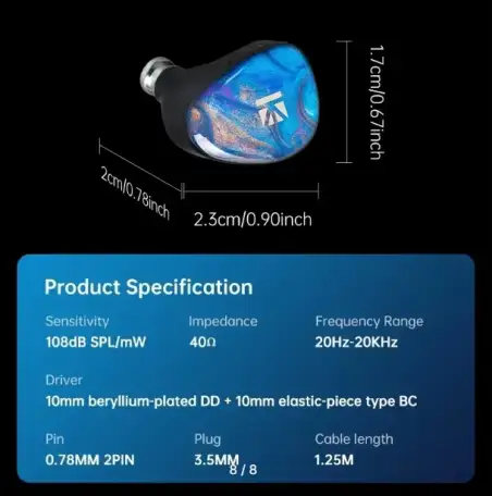 Наушники KBEAR KB02 IEM, фотография 4