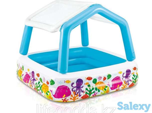Детский надувной бассейн с навесом 157х157х122 см, Intex 57470, фотография 1