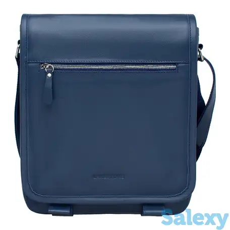 Кожаная сумка через плечо denston dark blue, фотография 1