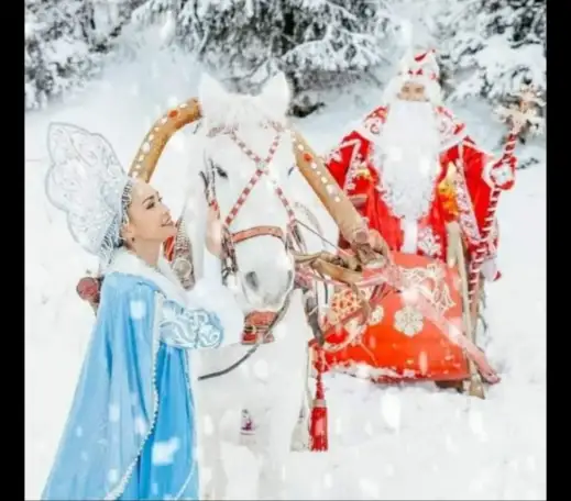 Дед Мороз на санях, фотография 1