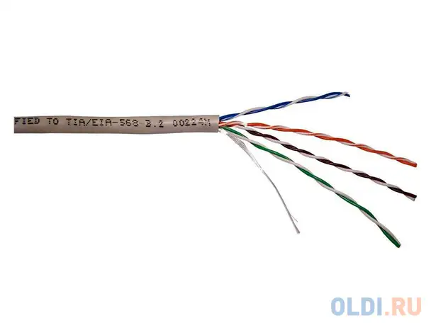 Кабель lanmaster utp кат.5e 4 пары 305м белый twt-5eutp-lszh, фотография 1