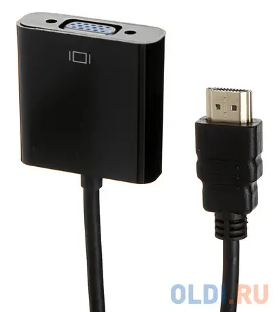 Кабель hdmi vga 0.15м exegate ex-hdmim-vgaf-0.15 круглый черный ex284926rus, фотография 1