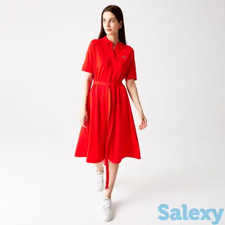 Женское платье-поло lacoste свободного кроя с v-образным вырезом, фотография 1