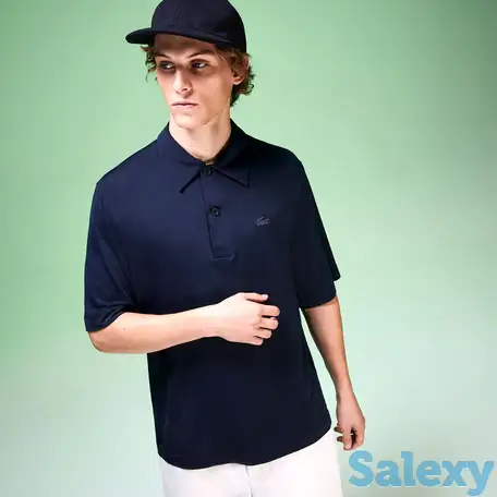 Мужское поло lacoste regular fit с ландшафтным лого, фотография 1