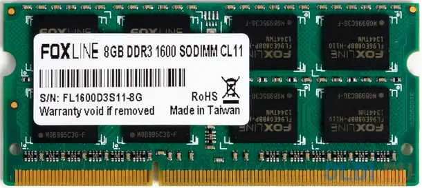 Оперативная память для ноутбука foxline fl1600d3s11-8g cl11 so-dimm 8gb ddr3 1600, фотография 1
