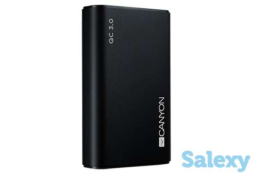 Внешняя батарея canyon power bank 10000mah cq3.0 18w+pd with smart ic cnd-tpbqc10s. черный, фотография 1