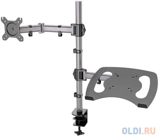 Кронштейн для монитора/ноутбука cactus cs-vm-lh07-al серебряный 13