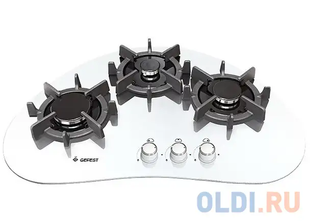 Варочная панель газовая gefest сн 2120 к6 белый, фотография 1