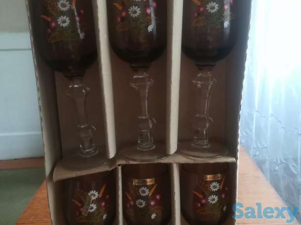 Фужеры чешское стекло, фотография 1
