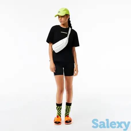 Женская футболка lacoste с контрастным принтом, фотография 1