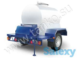 Прицеп-цистерна 700 литров на одноосном шасси с инерционным тормозом, фотография 2