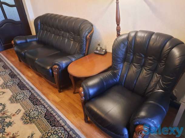 продам мягкий уголок, кожаный для гостиной, фотография 1