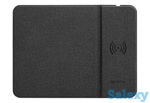 Коврик для мыши с функцией беспроводной зарядки canyon mouse mat with wireless charging (qc 10w) cns-cmpw5. черный, фотография 2