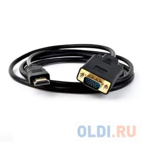 Кабель hdmi vga 1.8м ks-is ks-441 круглый черный, фотография 1
