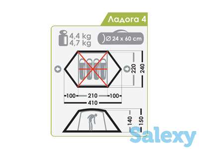 Палатка нормал ладога 4 мор.волна, фотография 3