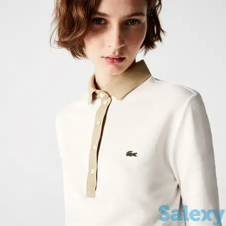 Женская рубашка-поло lacoste slim fit из хлопка, фотография 1