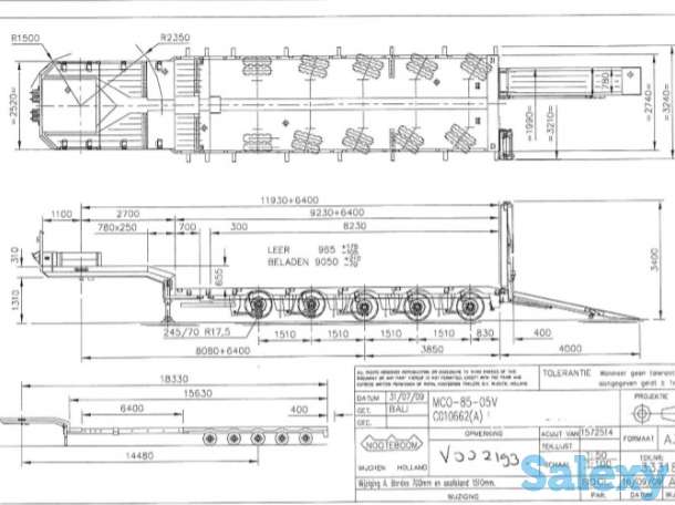 Продам трал тяжеловоз низкорамник Nooteboom Faymonville 5 осей на гидравлике, фотография 9