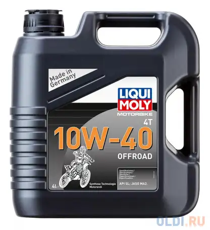 Нс-синтетическое моторное масло liquimoly motorbike 4t offroad 10w40 4 л 3056, фотография 1