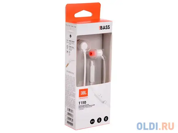 Наушники jbl t110wht white, фотография 1