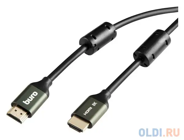Кабель hdmi 5м бюрократ bhp-hdmi-2.1-5g круглый черный, фотография 1