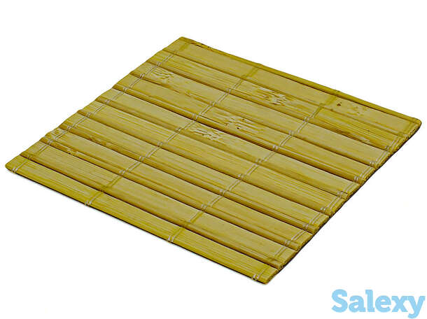 Набор чайных циновок (бамбук), бесцветные, 10 х 10 см, 5 шт/упак, фотография 1