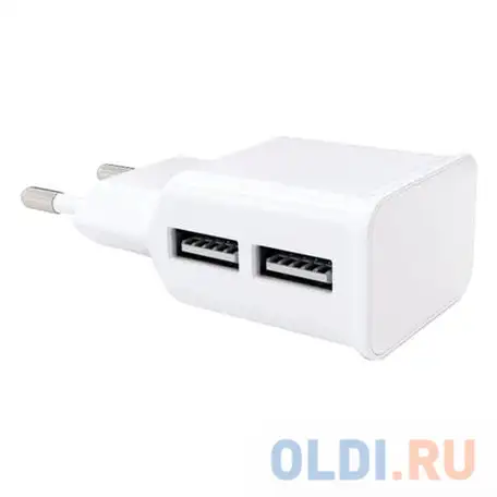 Сетевое зарядное устройство red line nt-2a 2.1a 2 х usb белый, фотография 1